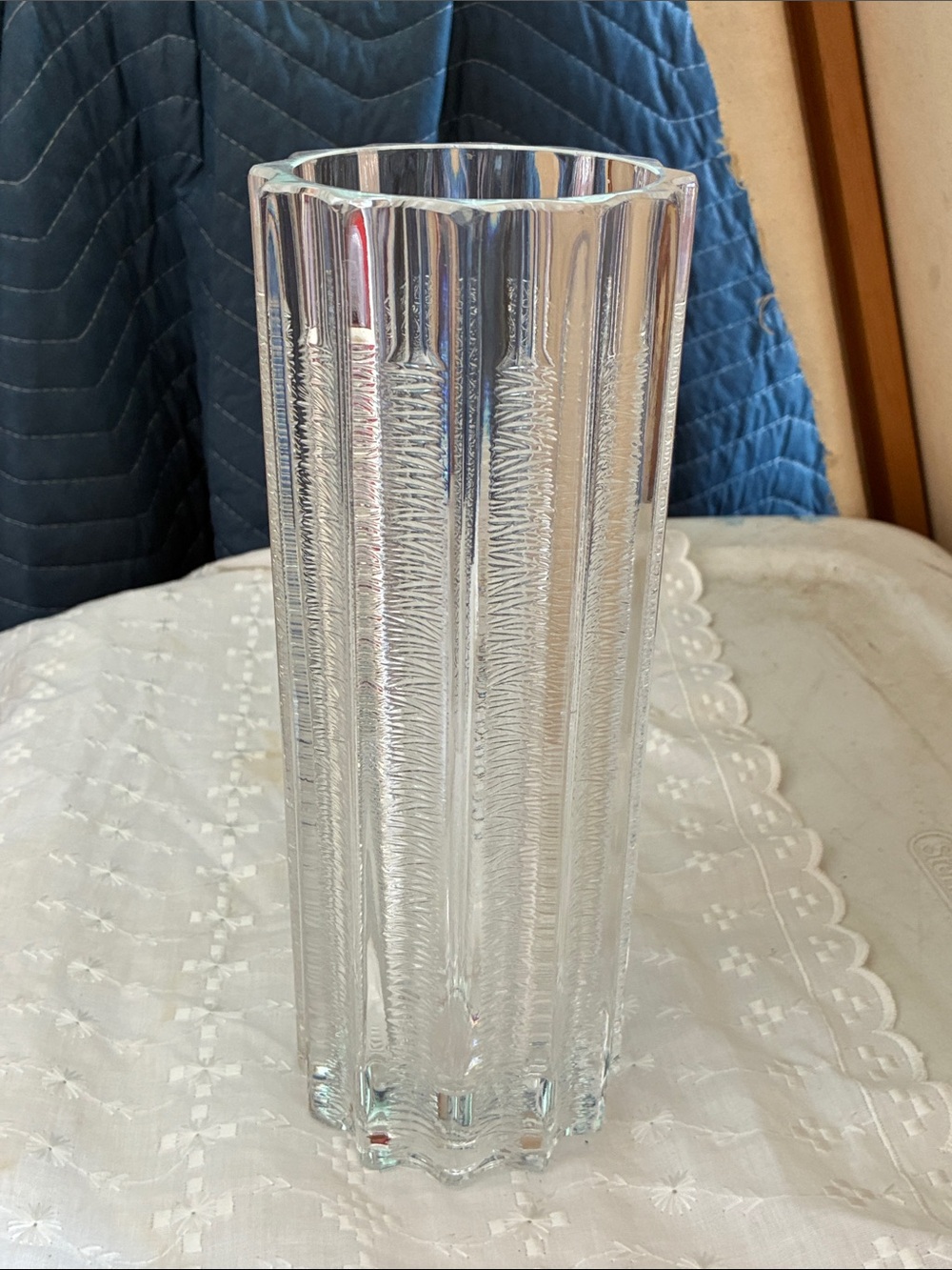 Clear Textured Glass Tall Vase - Home Accents